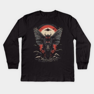 Mothman Art Kids Long Sleeve T-Shirt